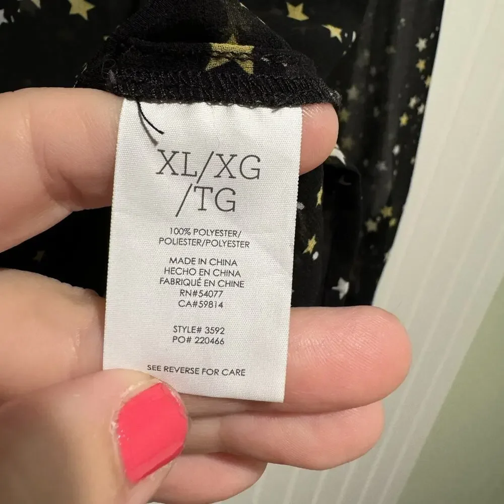 Cabi Galaxy Star Print Sheer Blouse Size XL